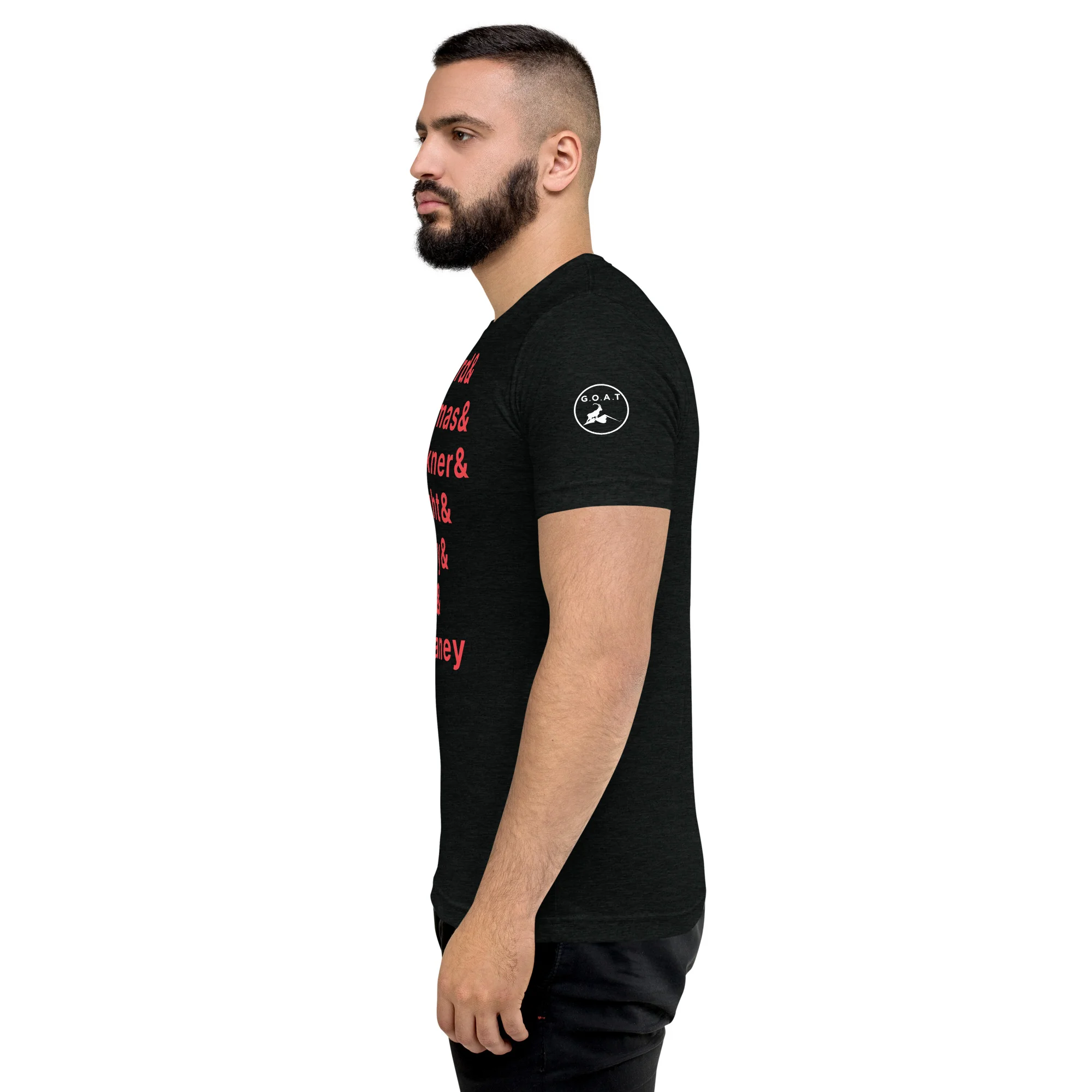unisex-tri-blend-t-shirt-solid-black-triblend-left-63cf40315cb55jpg | Greatest Of All Tees | GOAT
