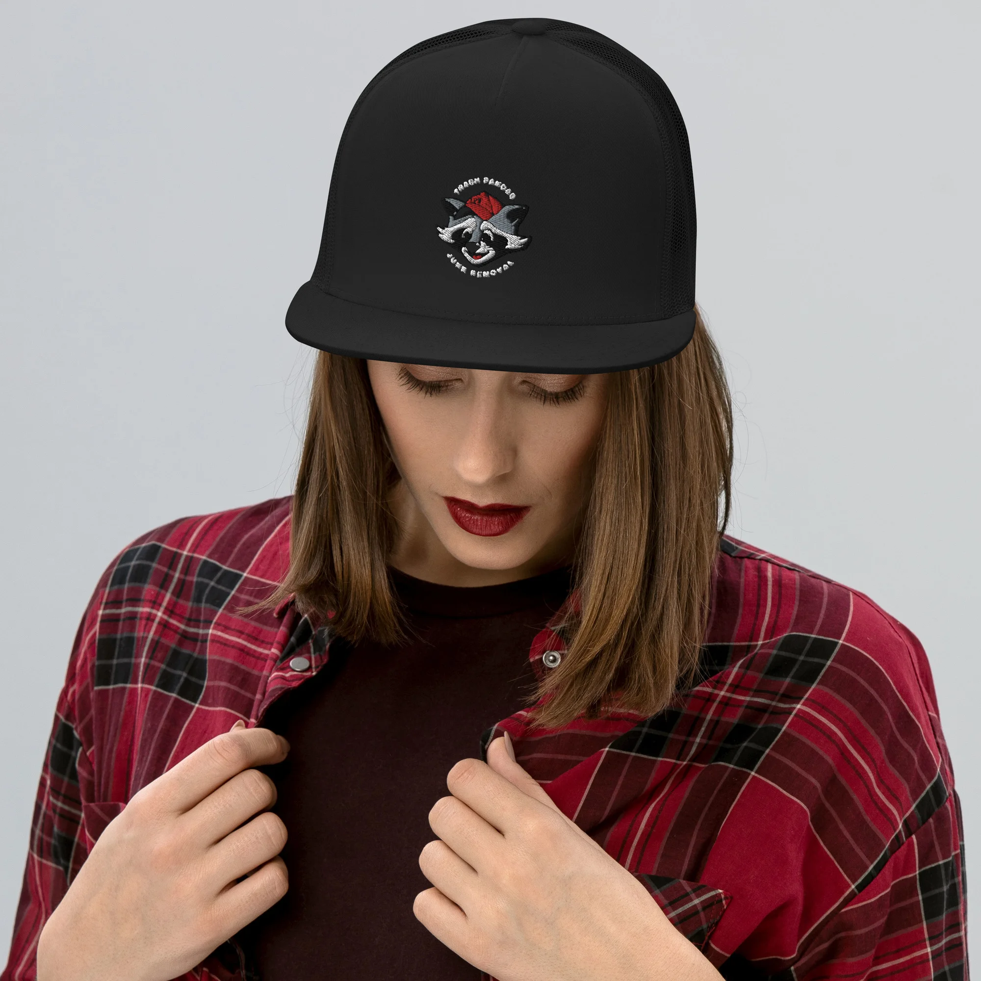 5-panel-trucker-cap-black-front-63e3f45367438jpg | Greatest Of All Tees | GOAT