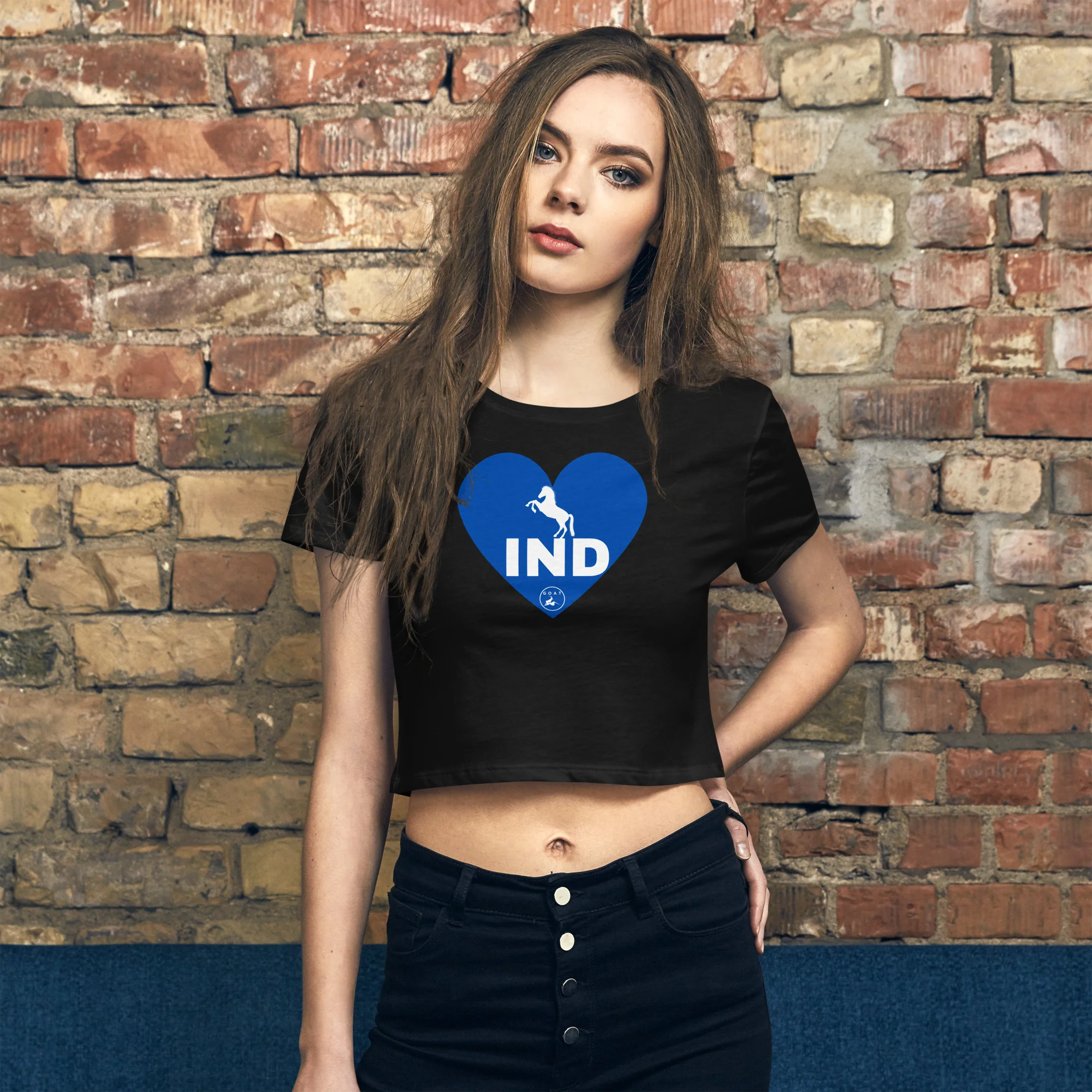 womens-crop-tee-black-front-64b6ece4581d5jpg | Greatest Of All Tees | GOAT