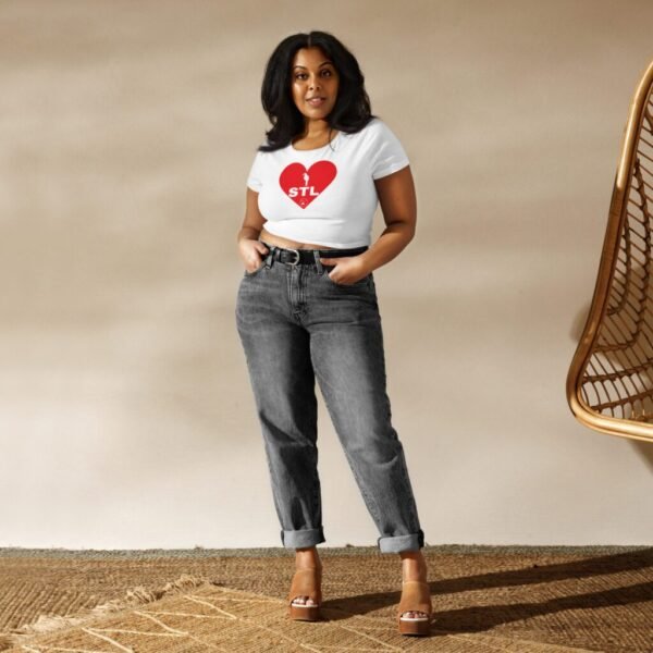 Greatest of All T's (G.O.A.T) "Heart Series" STL Baseball Women’s Crop Tee