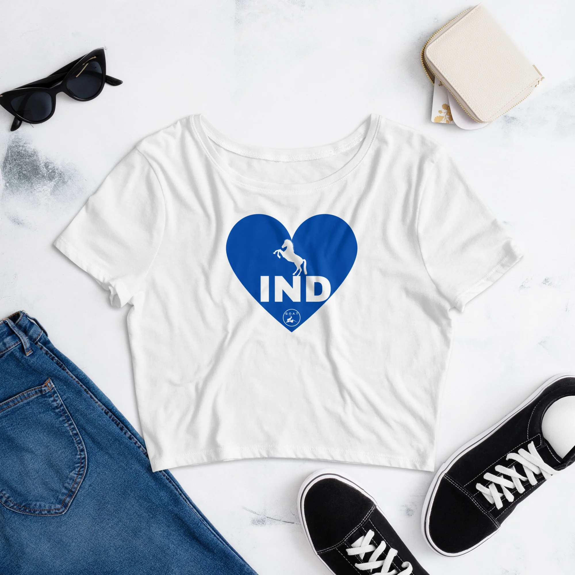 womens-crop-tee-white-front-64b6ece458141jpg | Greatest Of All Tees | GOAT