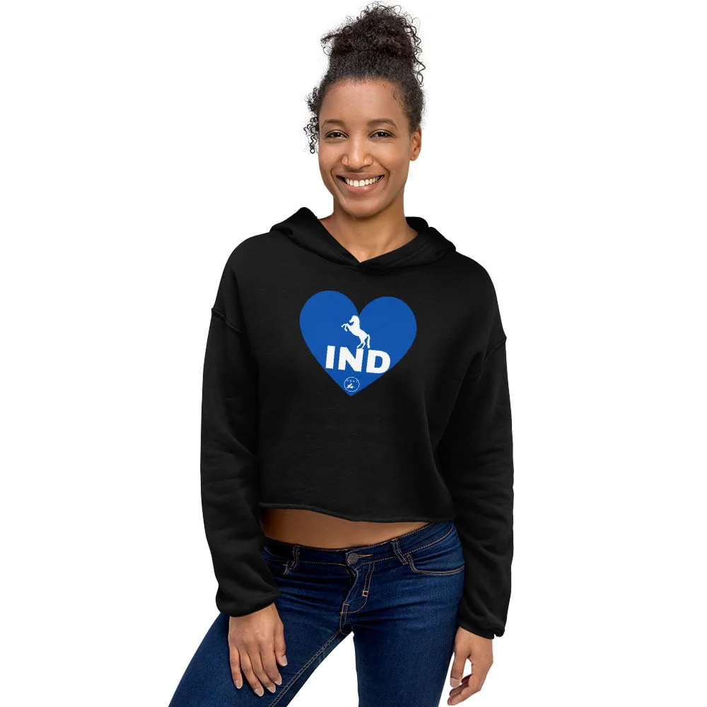 Greatest of All T's (G.O.A.T) Indy Football "Heart Series" Women’s Crop Hoodie