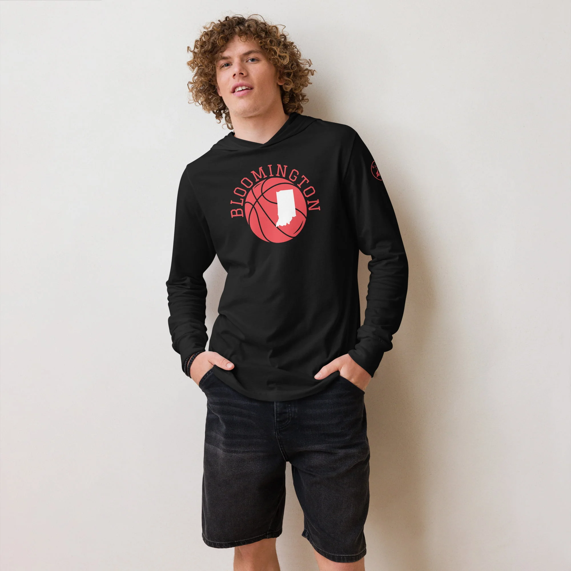 Greatest of All T’s (G.O.A.T) Retro Bloomington Basketball Hooded long-sleeve tee