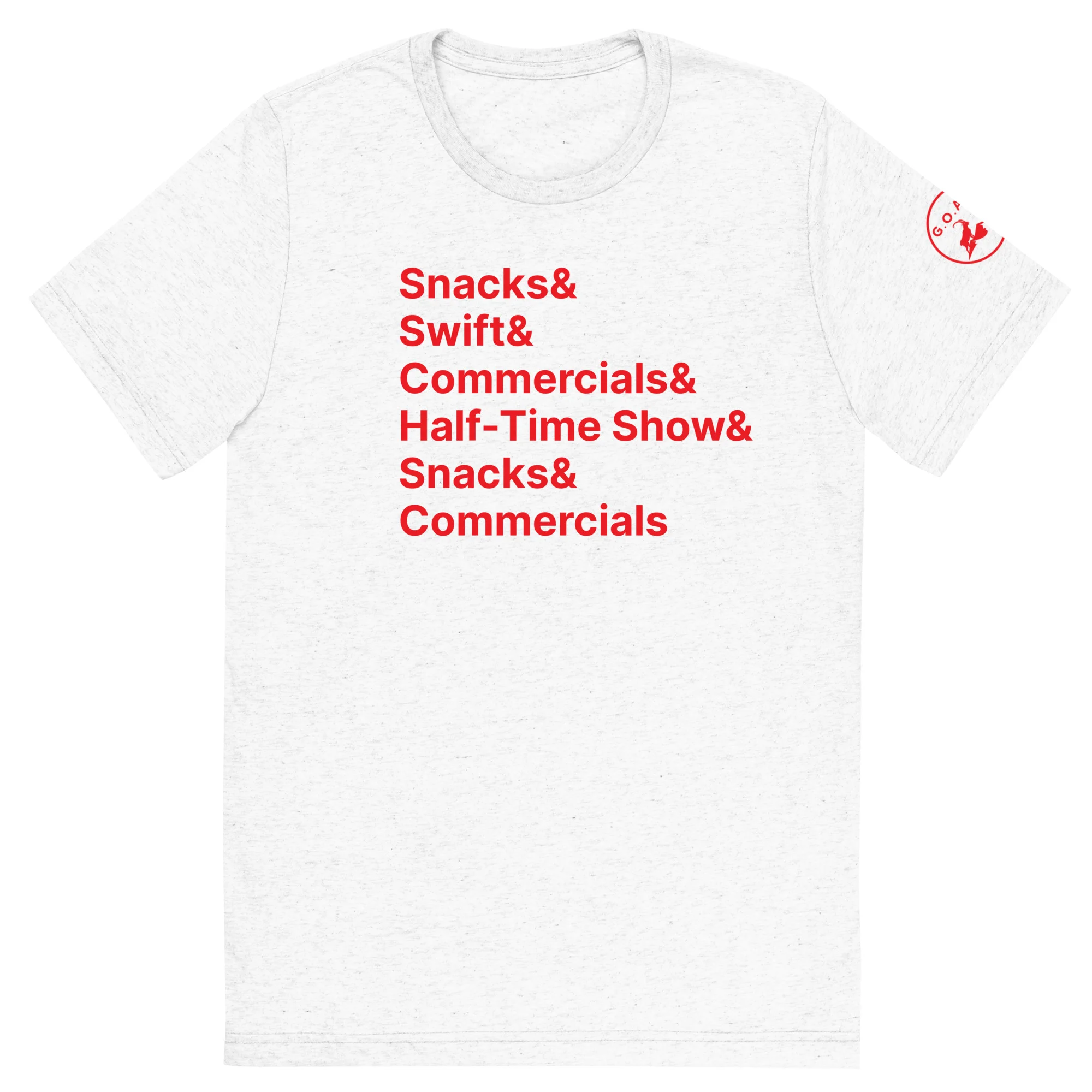 unisex-tri-blend-t-shirt-solid-white-triblend-front-65b93c48a2565jpg | Greatest Of All Tees | GOAT