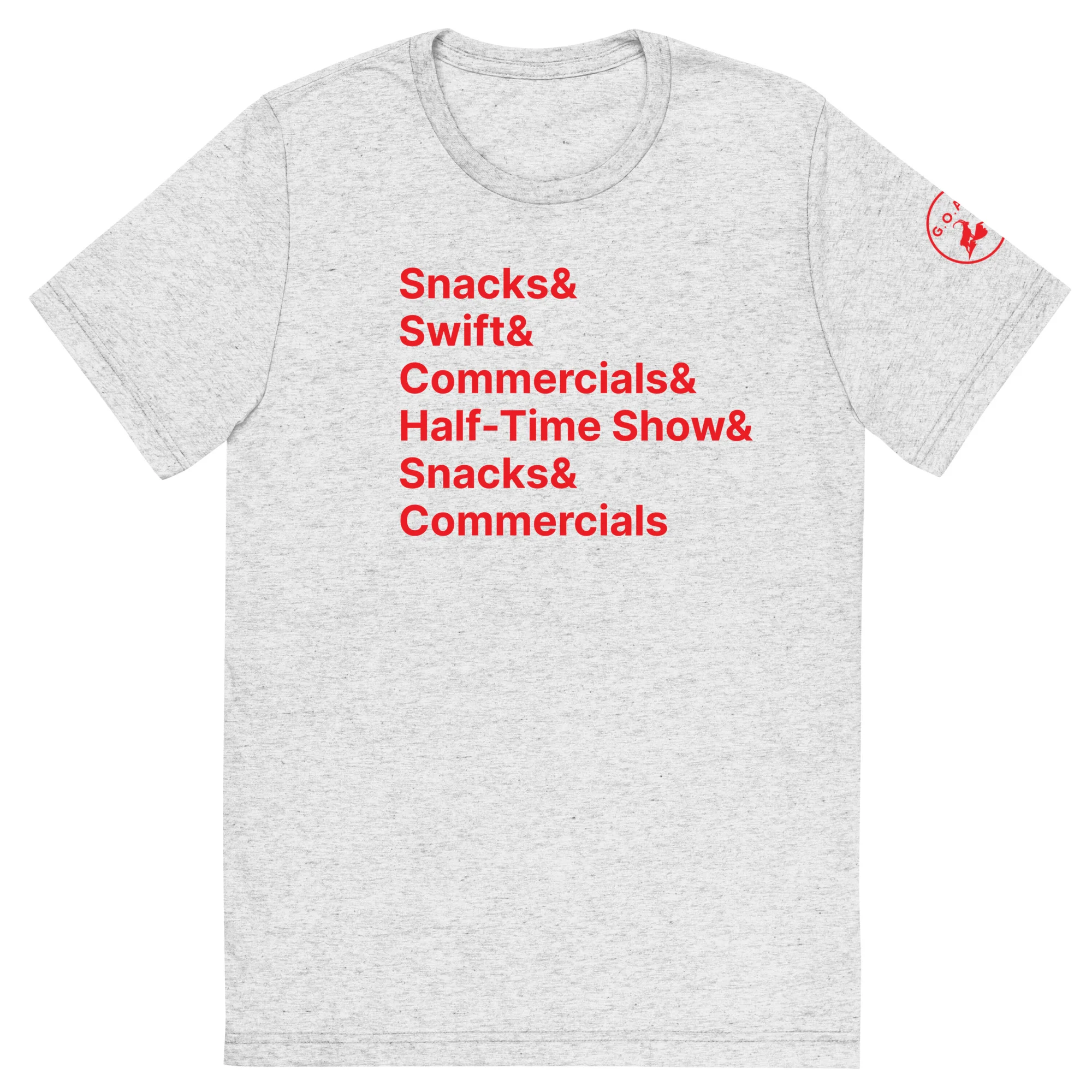 unisex-tri-blend-t-shirt-white-fleck-triblend-front-65b93c48a3751jpg | Greatest Of All Tees | GOAT