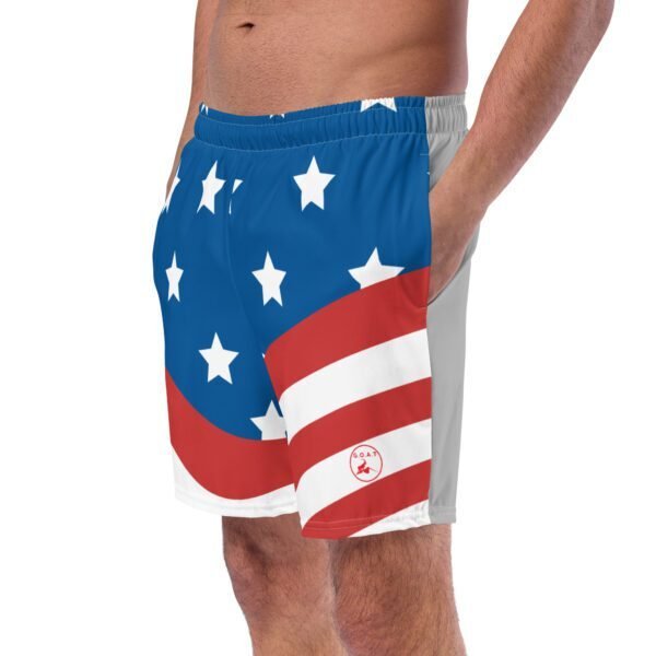 G.O.A.T Patriotic American Flag Men's swim trunks