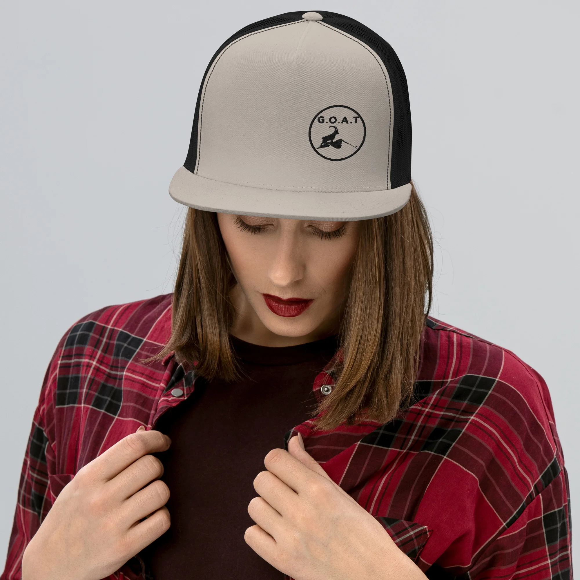 5-panel-trucker-cap-silver-black-front-66c403cd5e30cjpg | Greatest Of All Tees | GOAT