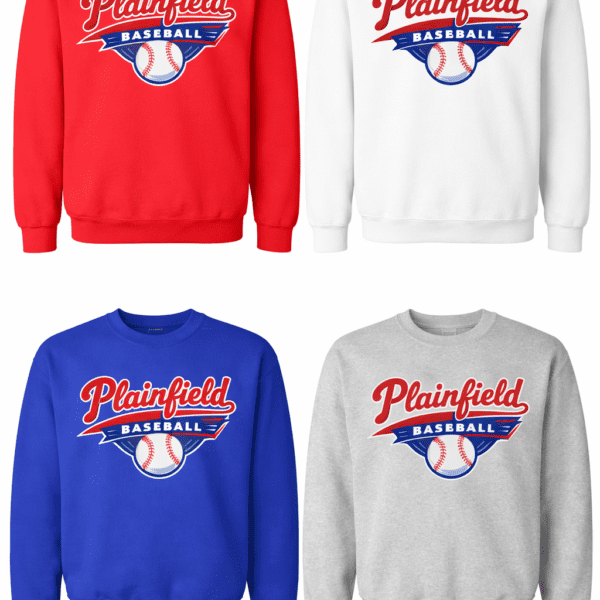Plainfield Baseball Pennant Logo Crewneck Sweatshirt