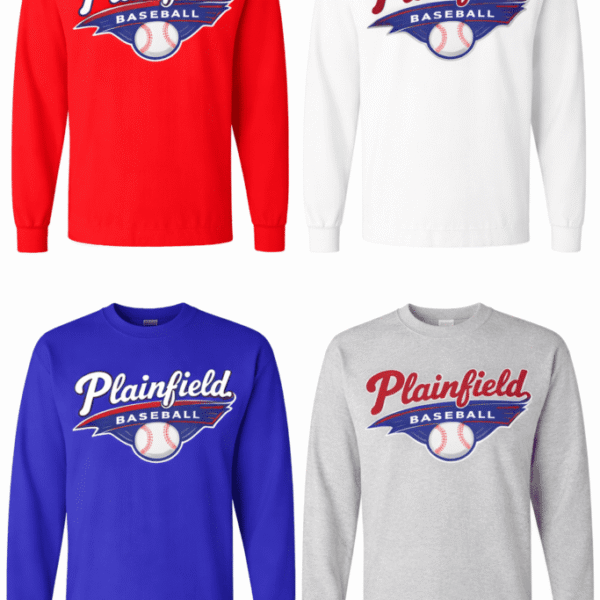 Plainfield Baseball Pennant Logo Long Sleeve Tee