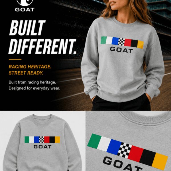 GOAT Indy Racing Stripe Series Crewneck Sweatshirt