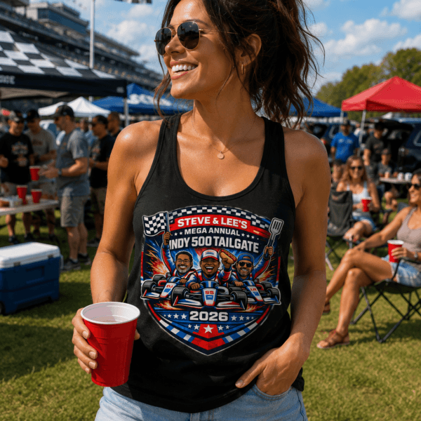Indy Racing Mega Tailgate Party Racerback Tank Top