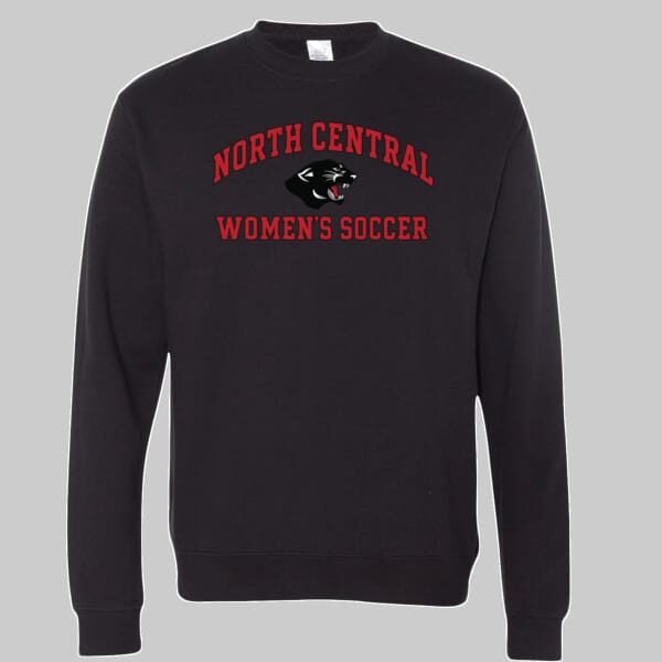 Heavyweight North Central Women's Soccer Panther Logo Crewneck Sweatshirt