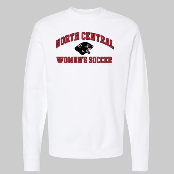 Heavyweight North Central Women's Soccer Panther Logo Crewneck Sweatshirt