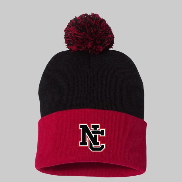North Central Women's Soccer NC Logo 12" Pom-Pom Cuffed Beanie