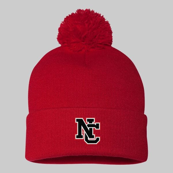 North Central Women's Soccer NC Logo 12" Pom-Pom Cuffed Beanie