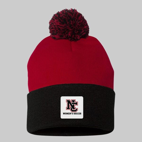 North Central Women's Soccer 12" Pom-Pom Cuffed Beanie
